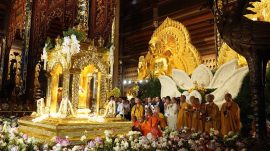 Nghi thức cung nghinh Xá lợi Phật về tôn trí tại chùa Bái Đính